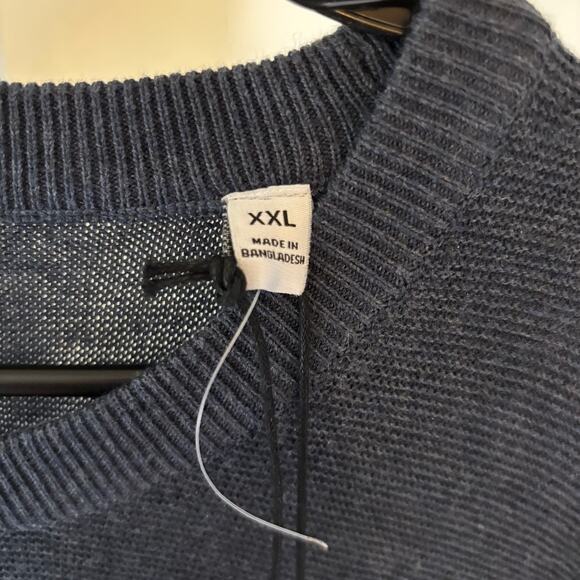 Kenneth Cole NWT Men's Heathered Navy Pullover Crew Neck Sweater Size XXL - Picture 4 of 8